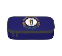 ssnmuk Kentucky State Flag Large Capacity Compartment Stationery Bag, Travel Bag, Office Supplies Box, Makeup Bag