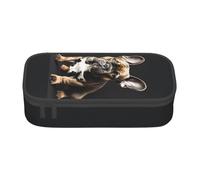 ssnmuk Long Ears French Bulldog Large Capacity Compartment Stationery Bag, Travel Bag, Office Supplies Box, Makeup Bag