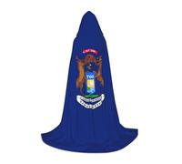 ssnmuk Michigan State Flag Hooded cloak, fit for elf/wizard role-playing, costume parties, and cold weather gatherings