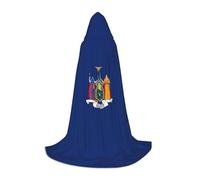 ssnmuk New York flag Hooded cloak, fit for elf/wizard role-playing, costume parties, and cold weather gatherings