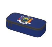 ssnmuk New York Flag Large Capacity Compartment Stationery Bag, Travel Bag, Office Supplies Box, Makeup Bag
