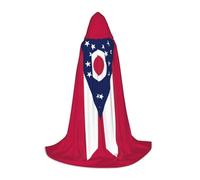 ssnmuk Ohio State Flag Hooded cloak, fit for elf/wizard role-playing, costume parties, and cold weather gatherings