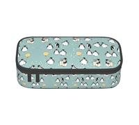 ssnmuk Penguin Balloon Snowflake Large Capacity Compartment Stationery Bag, Travel Bag, Office Supplies Box, Makeup Bag