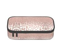 ssnmuk Rose Gold Glitter Large Capacity Compartment Stationery Bag, Travel Bag, Office Supplies Box, Makeup Bag