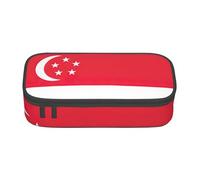 ssnmuk Singapore Flag Large Capacity Compartment Stationery Bag, Travel Bag, Office Supplies Box, Makeup Bag