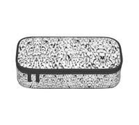 ssnmuk Stylish Crowd of Penguins Pattern Large Capacity Compartment Stationery Bag, Travel Bag, Office Supplies Box, Makeup Bag