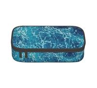 ssnmuk Tropical Ocean Beach Theme Large Capacity Compartment Stationery Bag, Travel Bag, Office Supplies Box, Makeup Bag