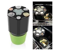 SSNNUU Car Coin Holder,Portable 2-In-1 Design Storage Box + Coin Holder for Car,360° Rotatable Detachable Change Holder for Car Truck SUV Home Office