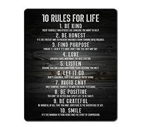 SSOIU Gaming Mouse Pad Custom,10 Rules for Life Motivational Sign Inspirational Quote Mouse Pad Motivational Quotes Mousepads 9.5 X 7.9 Inch (240mmX200mmX3mm)