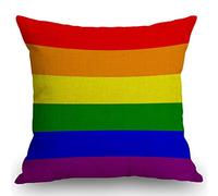 SSOIU Home Decor Pillow Cover Case LGBT Gay Pride 6 Stripe Rainbow Flag Decorative Pillowcases Pillow Cases Cushion Covers Sofa 18X18 Inches Two Side