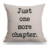 SSOIU Just One More Chapter Throw Pillow Covers Farmhouse Decorative Square Pillow Covers 18x18 Inches for Farmhouse Home Decor