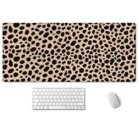 SSOIU Leopard Print Cute Desk Mat,Desk Mat for Desk Decor,Cute Mouse Pad, Extra Large Desk Mat, XXL Desk Pad, Leopard Desk Mat, Extended Gaming Mouse Pad 35.5x15.7 in, Large Non-Slip Rubber Mousepad