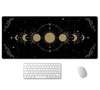SSOIU Moon Phase Desk Mat, Gold, XXL - Extended size 35.5"x15.7", Fiber, Rubber