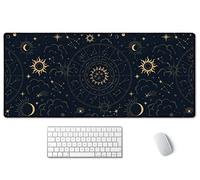 SSOIU Zodiac Wheel Desk Mat, Celestial Desk Pad, Astrology Large Gaming Mouse Pad 35.5x15.7inch XXL Large Big Computer Keyboard Mouse Mat Desk Pad with Non-Slip Base and Stitched Edge for Home Office