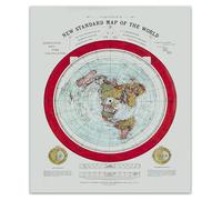 SSOPTMCB Alexander Gleason's Map of the World 1892, Vintage Flat Earth Theory Poster, Large Antique Wall-Art for Home Office Conversation Piece(Unframed,12x18inch(30x45cm))