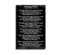 SSOPTMCB Amazing Grace - Classic Hymn on Canvas, Rustic or Elegant Wall-Art for Christian Living Room, Chapel, or Sunday School Classroom(Unframed,08x12inch(20x30cm))