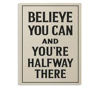 SSOPTMCB Believe You Can And You Are Halfway There Wall-Art Inspirational Quote Typography Poster Vintage Style for Office Classroom(Framed,16x24inch(40x60cm))