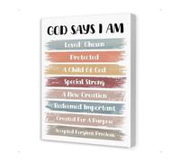 SSOPTMCB Christian Wall Art for Kids - Biblical Truths & Positive Affirmations Canvas Print for Children's Bedroom, Nursery, or Sunday School Decor(Unframed,16x24inch(40x60cm))