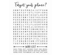SSOPTMCB Conversation Starter Bathroom Poster - Word Search Puzzle “Forget Your Phone”, Quirky Wall Decor for Guest Bath, Waiting Room, Bar(Unframed,08x12inch(20x30cm))