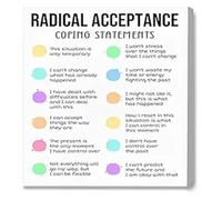 SSOPTMCB DBT Skill Poster Radical Acceptance Mental Health Art for Office School(Unframed,16x24inch(40x60cm))