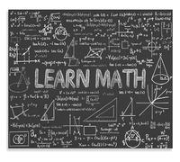 SSOPTMCB Educational Math Poster Middle School Concepts Canvas Wall-Art Teaching Aid for School or Home(Framed,16x24inch(40x60cm))