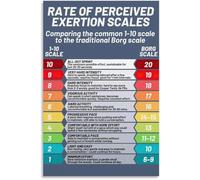SSOPTMCB Exercise RPE Scale Chart, Rate of Perceived Exertion Guide Poster, Workout Intensity Art for Gym, Studio Wall(Unframed,16x24inch(40x60cm))