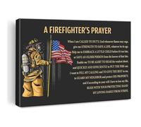 SSOPTMCB Firefighter Prayer Canvas Wall-Art, Uplifting Inspirational Print for Fire Station Decor, Meaningful Gift for Fireman, Retirement, Home Office & Tabletop Display(Framed,08x12inch(20x30cm))