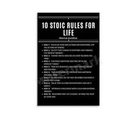 SSOPTMCB For the Thoughtful Mind - Stoic Philosophy Guide Poster, Set of Life Principles, Intellectual Gift for Graduates, Professionals, Premium Canvas Print(Unframed,08x12inch(20x30cm))