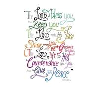 SSOPTMCB Framed Scripture Wall-Art - The Lord Bless You & Keep You Numbers 6:24-26 Print, Elegant Religious Decor for Living Room or Church(Unframed,16x24inch(40x60cm))