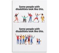 SSOPTMCB Invisible Disabilities Awareness - Not All Disabilities Are Visible Canvas Print, Empathy Motivational Wall-Art for Hospital, Office and Library Decor(Framed,08x12inch(20x30cm))