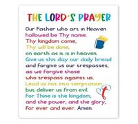 SSOPTMCB Our Father Prayer Poster The Lords Prayer Christian Wall-Art Bible Scripture Decor for Church and Home Decor(Framed,08x12inch(20x30cm))