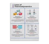SSOPTMCB Physics Wall-Art Laws of Thermodynamics Educational Canvas Poster Print for Modern Home Decor Gift(Framed,16x24inch(40x60cm))