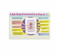 SSOPTMCB Safe Sleep for Newborns Poster, ABCs Guide for Moms & Dads, Educational Nursery Wall-Art Decor(Framed,12x18inch(30x45cm))