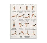 SSOPTMCB Sun Salutation Yoga Chart Poster Asana Sequence Beginner Practice Guide Canvas Print Wall-Art for Home Gym Studio Bedroom Office Decor(Unframed,16x24inch(40x60cm))