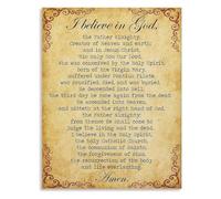 SSOPTMCB The Apostles Creed Prayer Inspirational Vintage Canvas Wall-Art Religious Poster for Kitchen Office Home Decor(Framed,12x18inch(30x45cm))