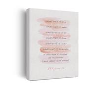 SSOPTMCB Think on These Things Christian Art - Modern Minimalist Bible Verse Canvas for Living Room, Study, or Prayer Space(Unframed,12x18inch(30x45cm))