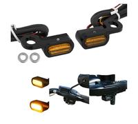 SSPYYM Turning Indicators 2X Motorcycle LED Turn Signal Indicator Light Black/Chrome For Touring Road Street Glide FLHR 2014-2023 For Softail 2016-2017