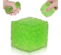 Ssqauvig Frosted Honeycomb Ice Cube Squishy Toy, 5cm Stress Relief Cube, Soft Sensory Fidget Toy for Anxiety and Focus for Kids Youth Adults, Portable Squishy Ball (Green)