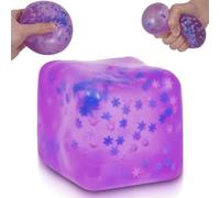 Ssqauvig Snowflake Ice Cube Squishy Toy, Big Size 7cm Stress Relief Fidget Toys for Adults, Sensory Squishy Toys for Anxiety Relief and Focus, Soft Slow Rise Squeeze Toy for Stress (Purple)