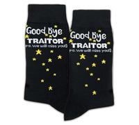SSQBZU Funny Goodbye Traitor Socks-Farewell Gifts Socks for Coworkers Leaving,Going Away Party,Funny Work Goodbye Gift Idea., Black, 7 UK