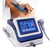 SSQUZA Pneumatic Shockwave Therapy Machine,Extracorporeal Focused Shockwave Therapy with 5 Heads,Adjustable 0.5-8bar Intensity and 1-20HZ Frequency,Deep Into Skin 8cm,Non-invasive,Pain Relief Blue