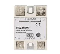 SSR 100DD Solid State Relay Module - DC Control with 3 to 32V DC Input for Industrial Automation Equipment and Fire Protection Systems - Sealed Construction for Vibration