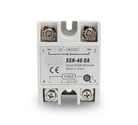 SSR-10DA SSR-25DA SSR-40DA 3-32VDC Input 24-380VAC Output DC To AC Single Phase Solid State Relay White Shell 1Pcs(40DA)