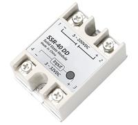 SSR -10DD/25DD/ 40DD DC Control DC SSR White Shell Single Phase Solid State Relay Without Plastic Cover 1Pcs(SSR-Silver Radiator)
