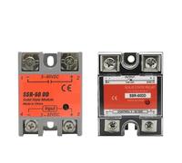 SSR-25DD SSR-40DD SSR 10A 60A 80A 100A Single Phase Solid State Relay DC 3-32V Input DC 5-60V Output Voltage Transformer 1Pcs(Black with Case,SSR-25DD)