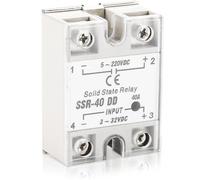 SSR-40 DD 40A Solid State Relay,AC to ACInput 3-32VDC and Output 5-220VDC Single Phase Plastic Cover,Starter Relay Solid State Relay 12V 24V 120V Controlled Module for Industrial Automation Process