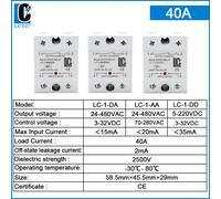 SSR Relay DC to AC DC to DC AC to AC Solid State Relay Single Phase 10A 25A 40A
