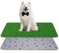 SSRIVER 2-in-1 Artificial Grass & Reusable Puppy Pad Set - 50X73cm Fake Grass Pee Pad for Dogs Potty Training Litter Box for Indoor/Outdoor