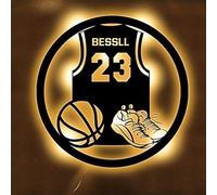 SSRUI Personalized Basketball Jersey Neon Sign, Basketball Led Neon Signs for Wall Decor, USB Powered with Dimmable Switch LED Neon Signs for Bedroom Sports Decor Party Bar Christmas Birthday Gift