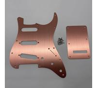 SSS 11 Hole Electric Guitar Pickguard & Rose Gold Anodized Aluminum Modern Style Backplate for Fender USA and Mexico Made Standard Stratocaster Modern Style